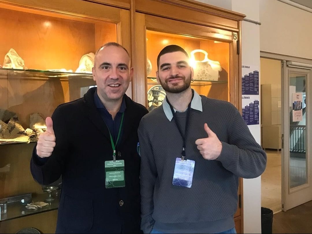 Il Coach accompagnatore Gianluca Presutti con il coach della rappresentativa greca